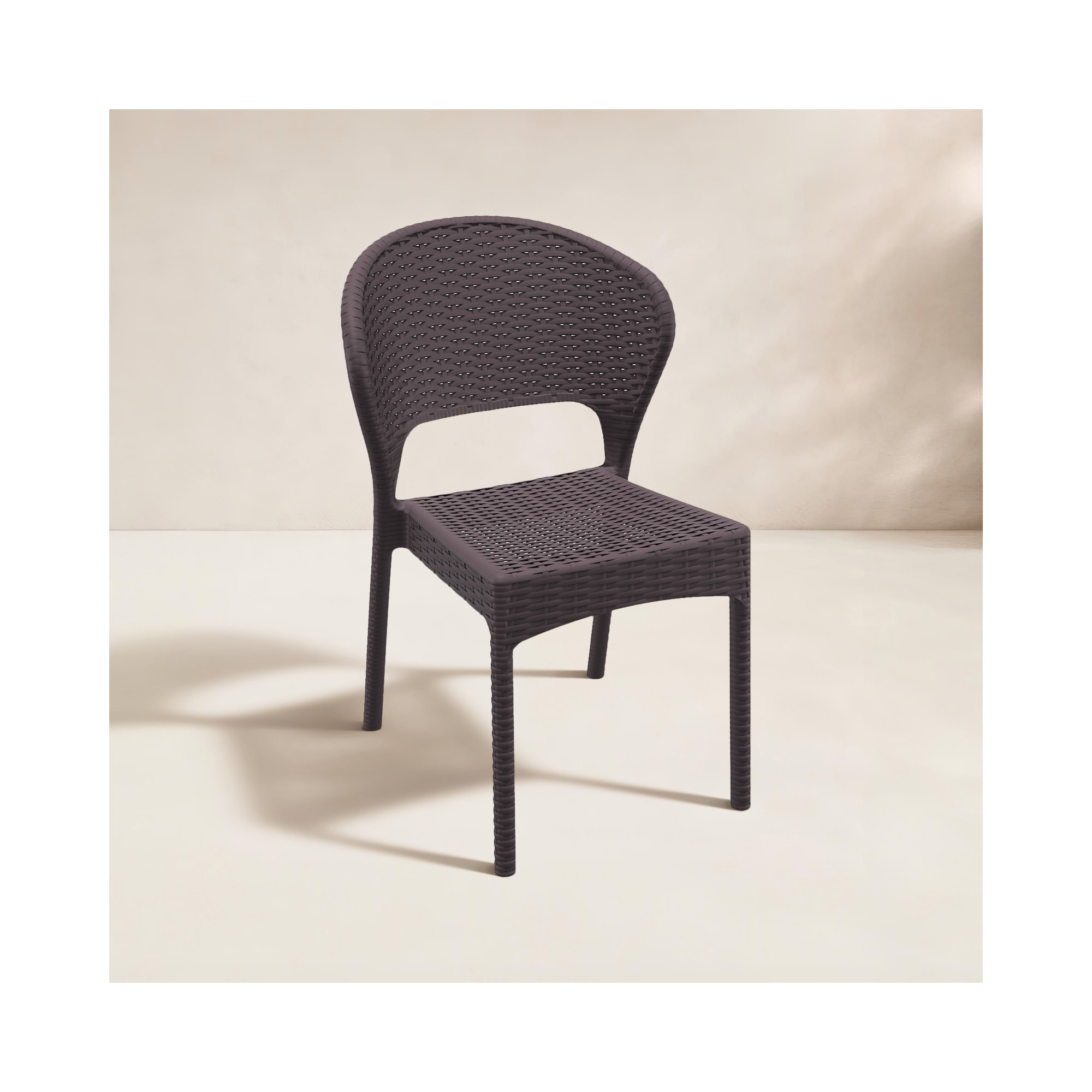 Coral Stacking Side Chair, Coffee Brown