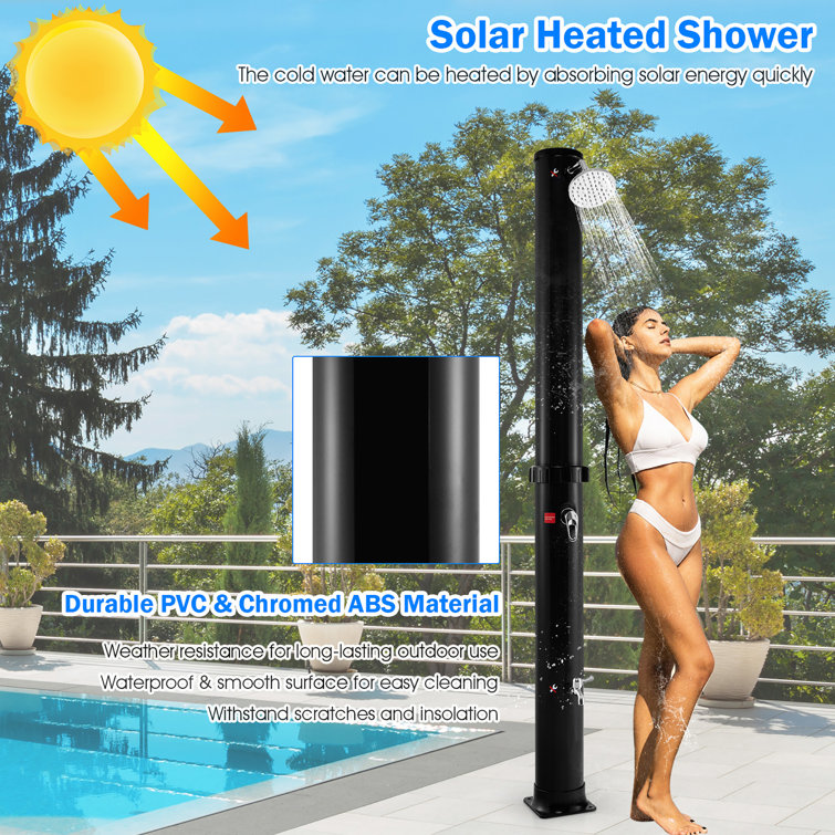 Costway 7.2 Ft 10 Gallon Solar Heated Shower W/adjustable Head