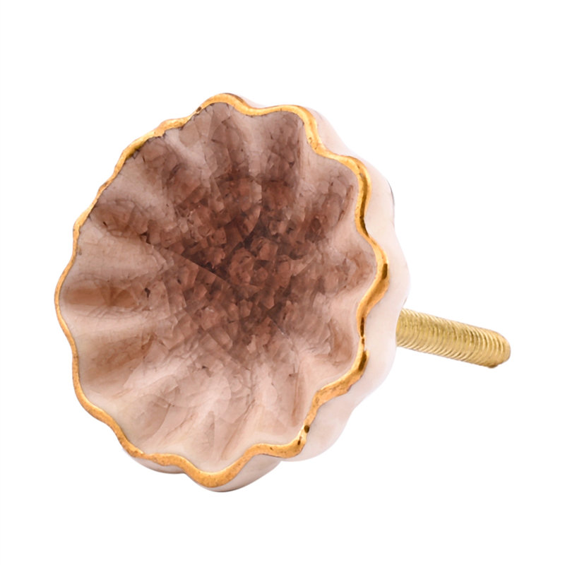 Beige/Gold Crackle Knob