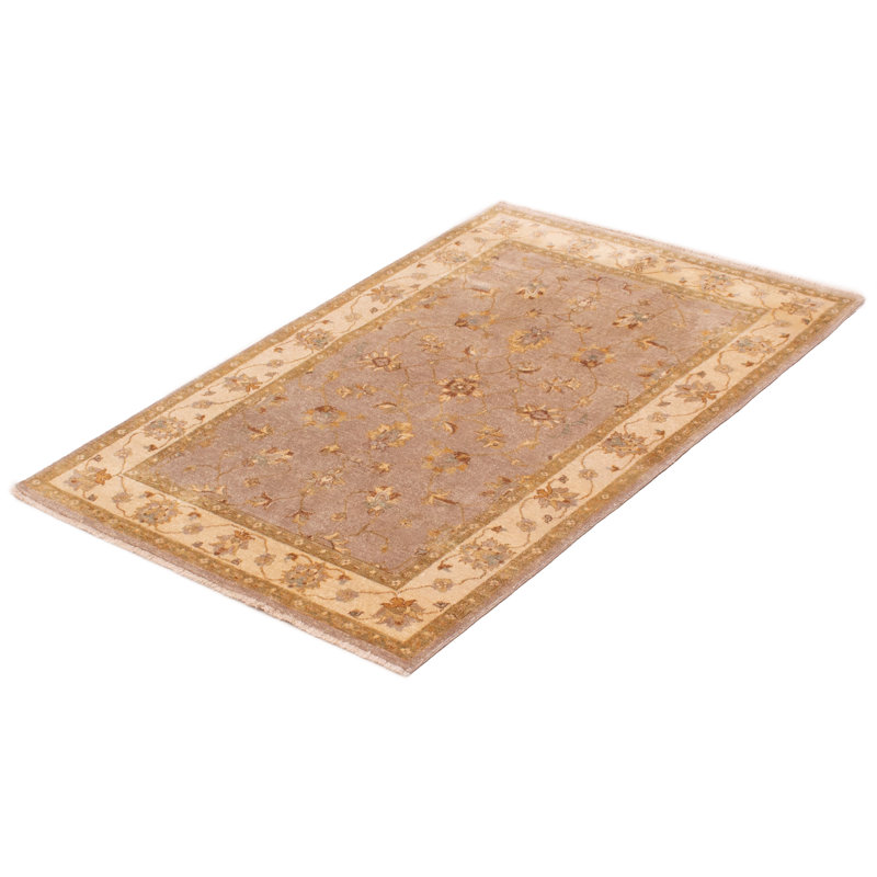 Tapis unique en laine noué à la main 4 pi 1 po x 6 pi 3 po nouvel âge Olana