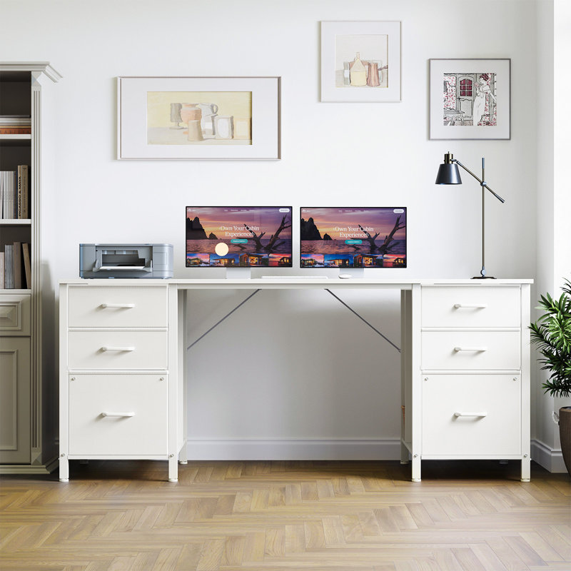 Bureau d'ordinateur avec rangement à tiroirs Lorena