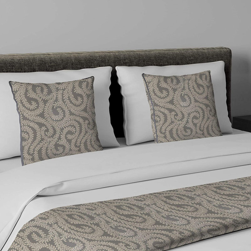 Petya Rayon Geometric Shapes Bedspread, Charcoal Grey