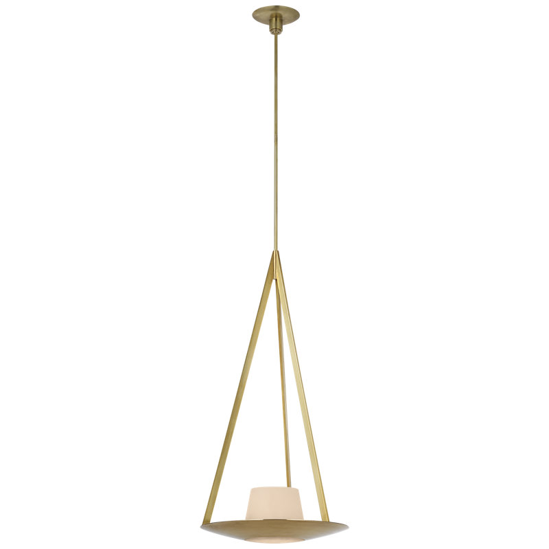 Barbara Barry Divina 20" Pendant with Alabaster, Soft Brass