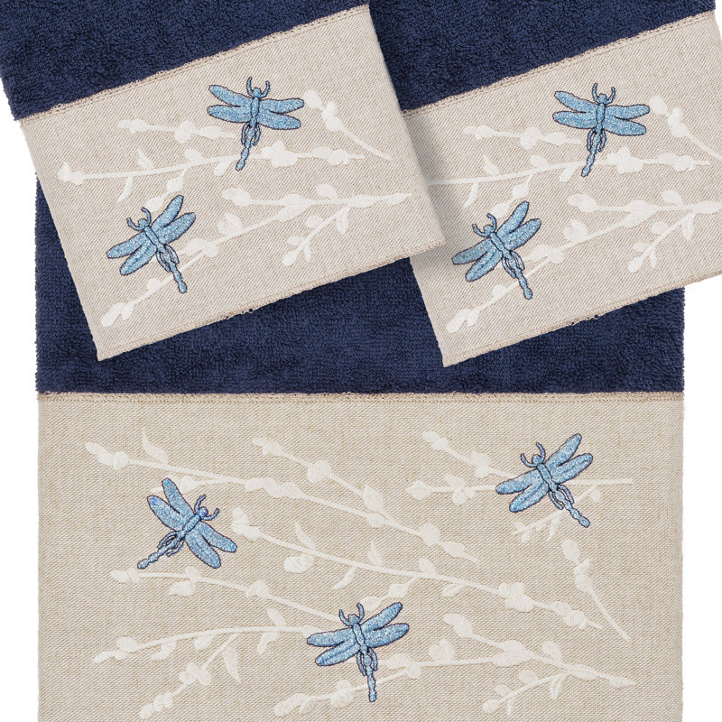 Ensemble de serviettes 3 pièces Braelyn 1BT2HT, Bleu marine