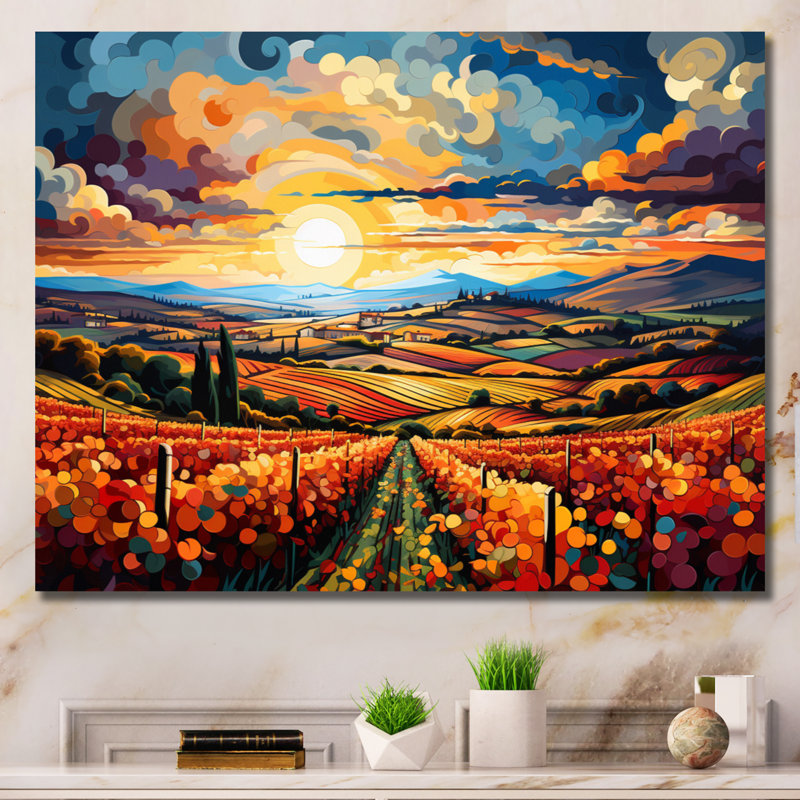 Marusja French Vineyard Symphony I - impression, Toile tendue, H 30 po x l 40 po x P 1,5 po