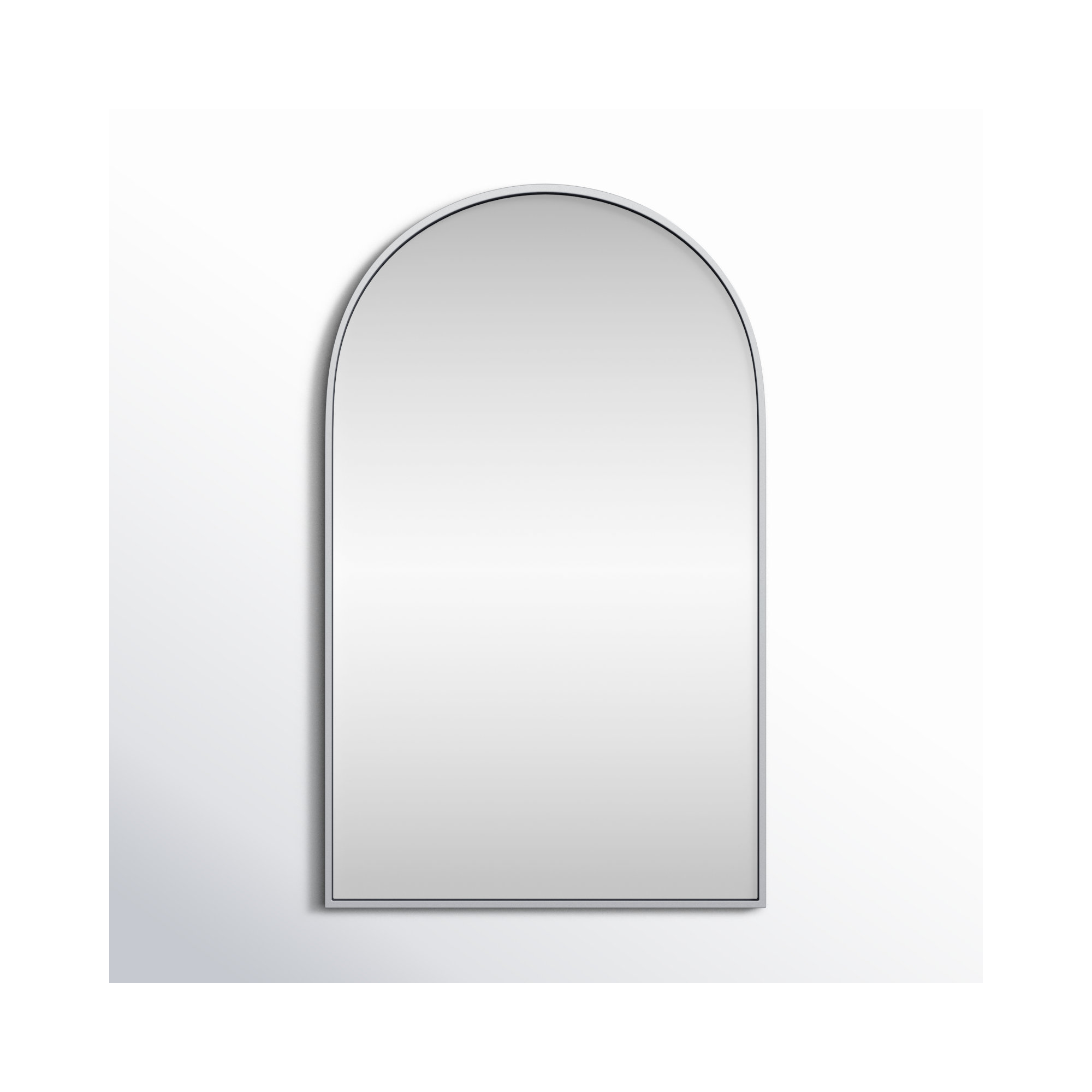 Sabine Metal Arch Wall Mirror, 36" x 22", Silver