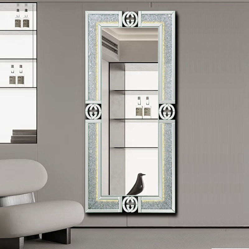 Miroir de plancher rectangulaire 72 po avec lumière à DEL 3 couleurs