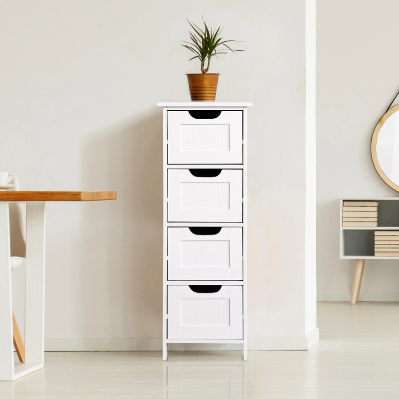 Armoire à tiroirs blanche polyvalente avec tiroirs spacieux pour divers articles Poignées de rangement autoportantes innovantes
