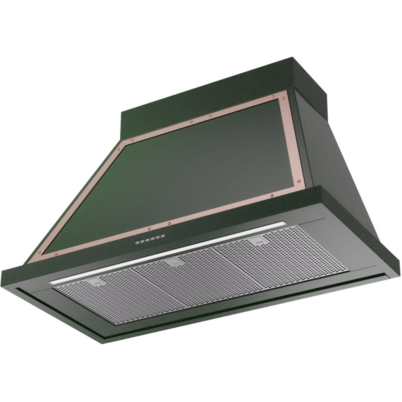 ILVE Nostalgie II Series Noblesse 40 inch Wall Mount Range Hood with 600 CFM, Emerald Green/Copper