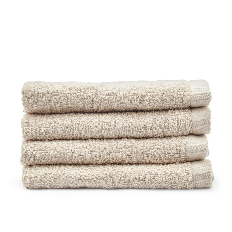 Quick Dry Cotton Face Cloth 4 Pack, Natural