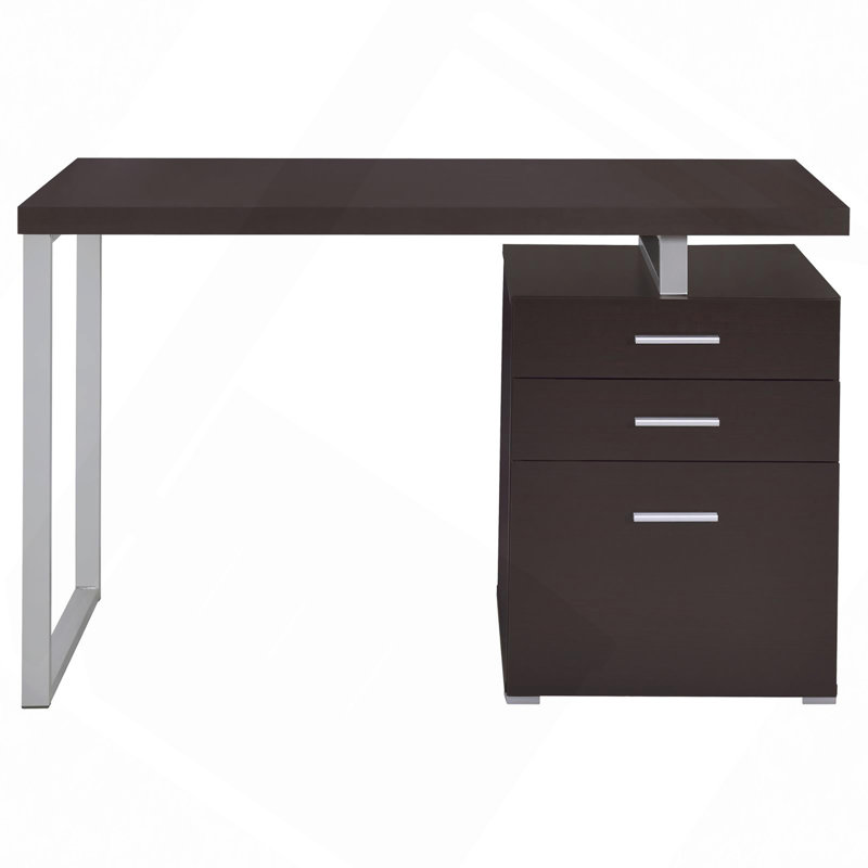 Babken Computer Desk, Cappuccino/Silver