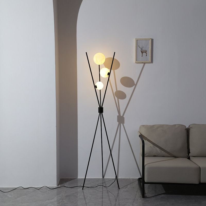 160cm Polished Torchiere Floor Lamp with USB and Outlet