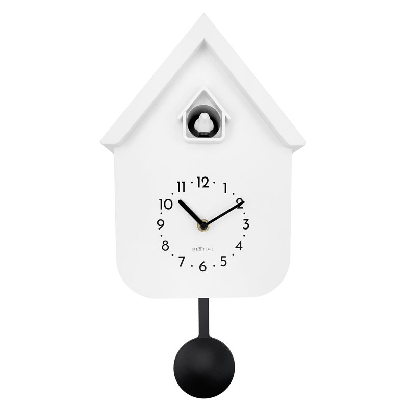 Horloge murale coucou avec tweeter, Blanc