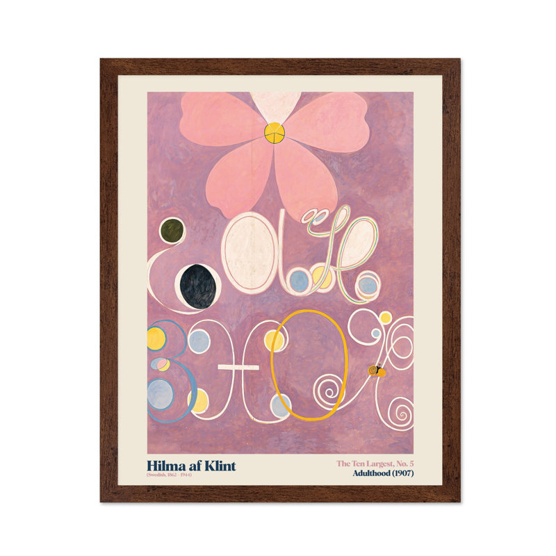 Hilma af Klimt - The Ten Larmost - Adulthood No1, Affiche, H 16 po x l 20 po, Encadrement brun