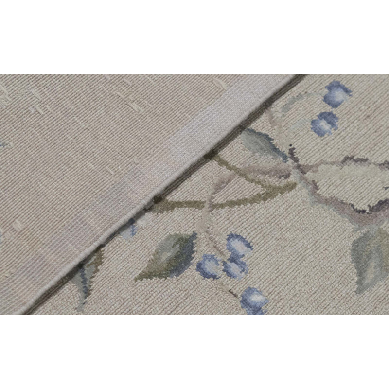Tapis beige noué à la main de haute qualité