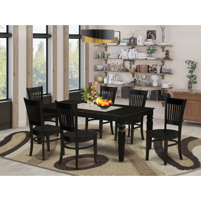 Verlene Butterfly Leaf Rubberwood Solid Wood Dining Table Set