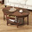Table basse ovale avec tiroirs et tablettes-1606390270
