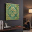 «Royal Blue Tile I» par Flora Kouta, art mural en métal doré, 12 po x 12 po-133943982