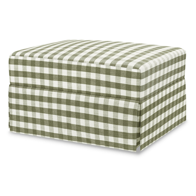 Crawford Ottoman, Green Gingham