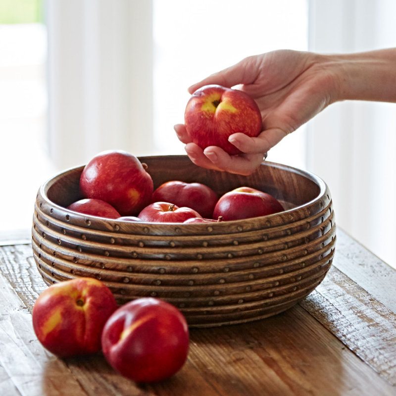 Natural Carved Mango Wood Bowl