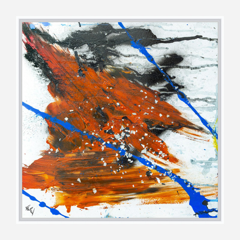 Abstract Print by John Beard, 20" H x 20" W x 1.75" D, White Framed Canvas
