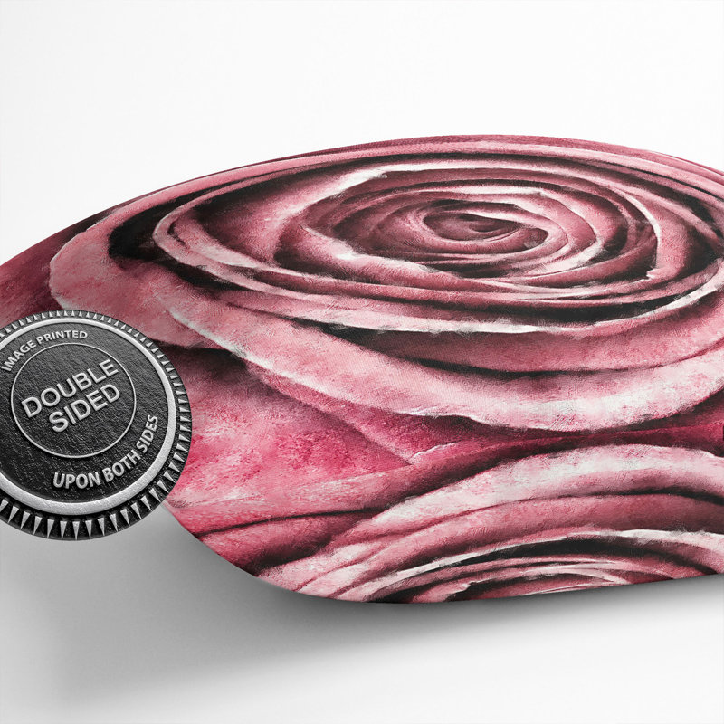 Pink Rose Flower Vol.2 Painting Square Throw Cushion, 40cm H x 40cm W x 15cm D