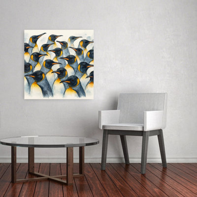 Watercolor Emperor Penguins Contemporary Bird Penguin Wildlife Winter Wall Art