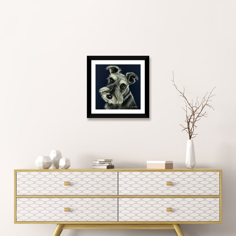 «Schnauzer Navy» - reproduction de photo, H 16 po x l 16 po x p 1 po, Papier noir