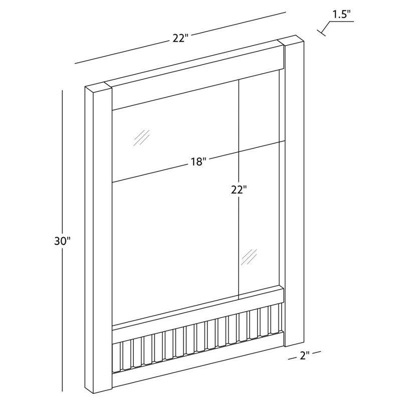 Through Lines Wall Mounted Bathroom Wall Cabinet, White