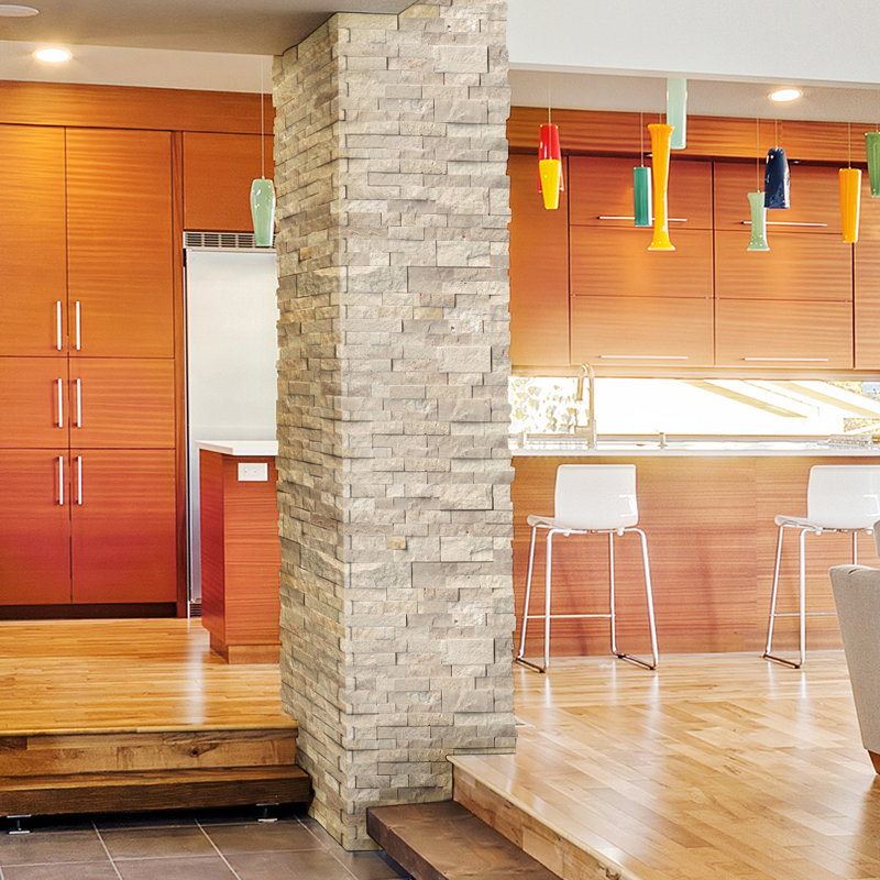 Stonecrest 6 in. x 18 in. Split Face Natural Stone Ledger Corner Wall Tile, Sydney Glow