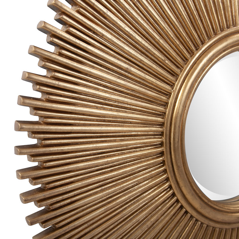 Miroir mural rond biseauté, Doré, 30,5 po x 30,5 po