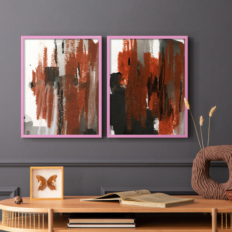 Impression encadrée LoftPastelV-Premium - prête à être accrochée - aucun clou requis - aucun clou requis, Rose