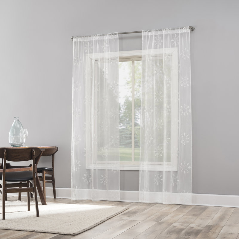 Panneau de rideau transparent avec passe-tringle Keshun, L 36 po x L 63 po