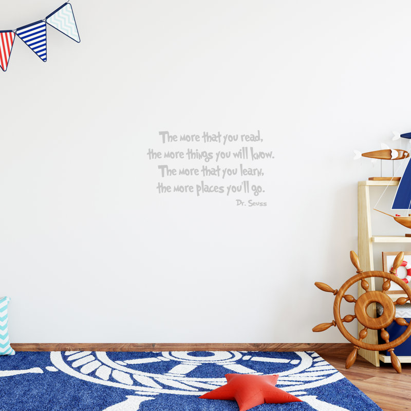 Adhésif décoratif « the more you read » more things you seuss, Argent