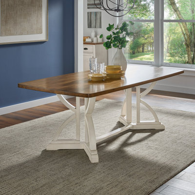 Marcotte 78-Inch Oak Top Dining Table With Interlocking Base