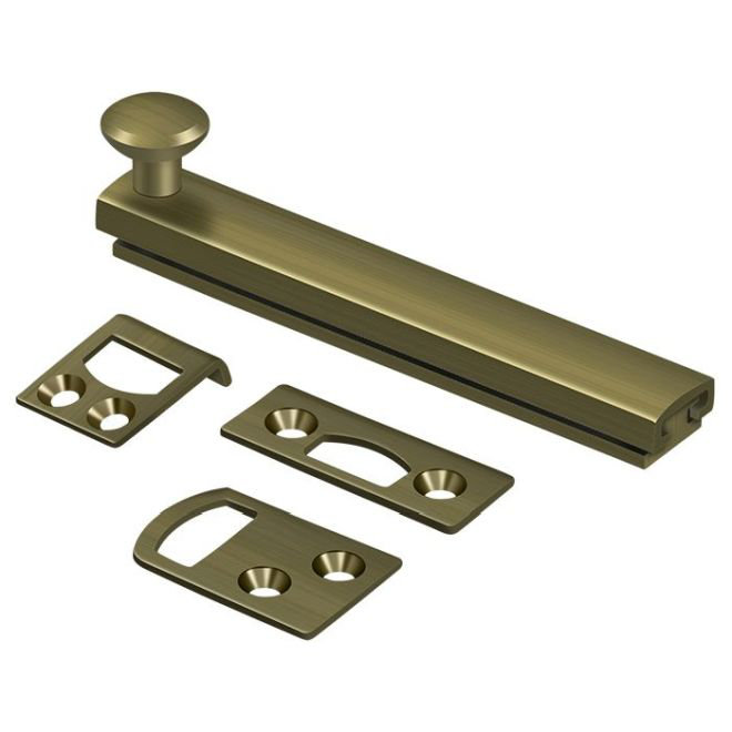 Brass Latch/Catch/Bolt, Antique Brass, 1.9375" H x 4" W x 1.5625" D
