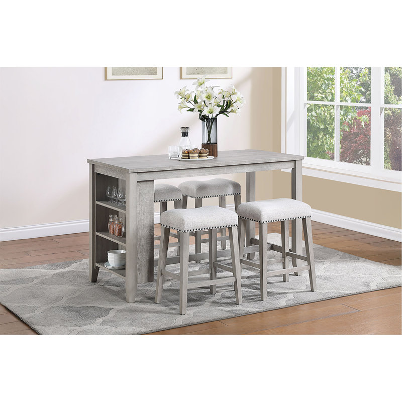 Ensemble de comptoir 5 pièces, Gray / Light Gray, Light Gray, Gray, H 36 po x l 58 po x P 28 po, Gray