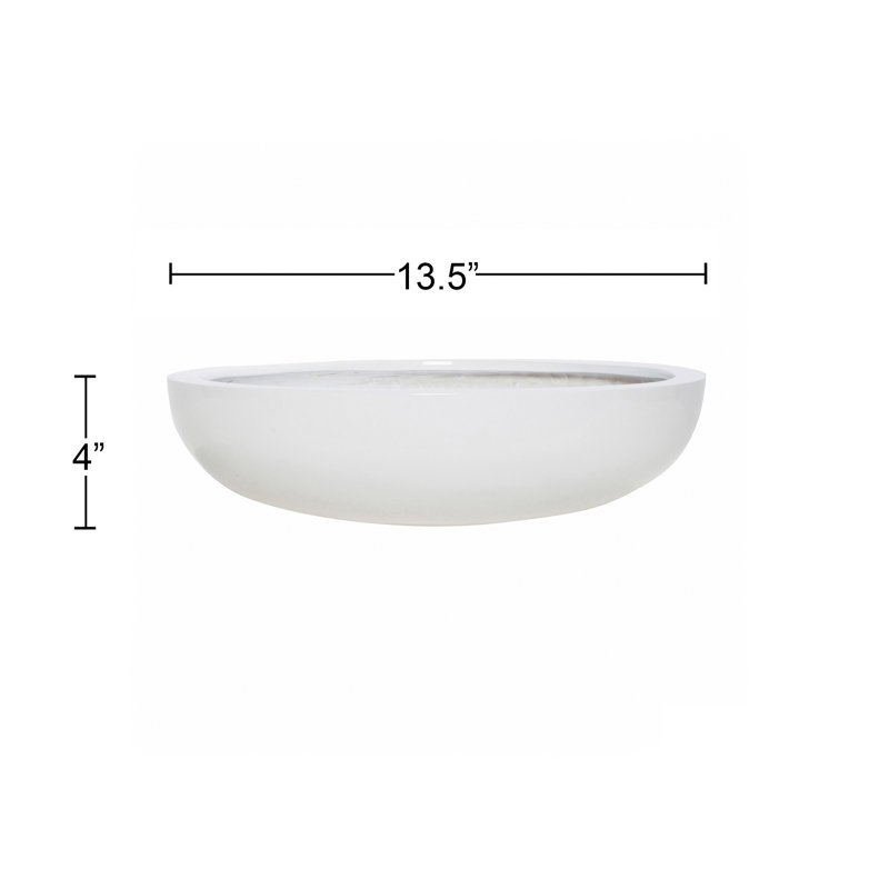 Truette Handcrafted Round Planter, 4" H x 13.5" W x 13.5" D