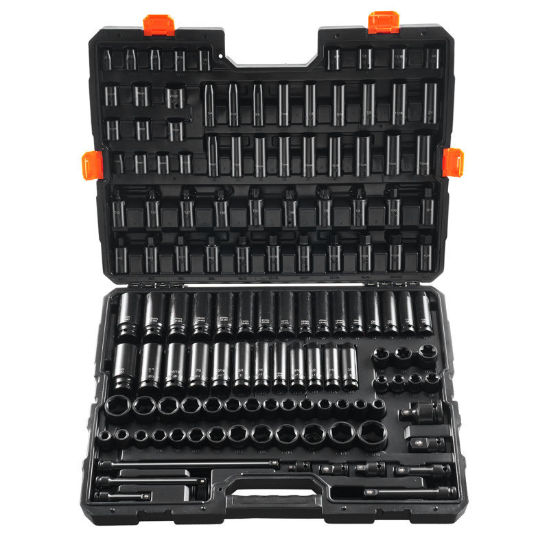 Ensemble de douilles à impact 130PCS 6-Point 3/8 "& 1/2" clé à cliquet trousse à outils