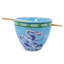 Service de vaisselle japonais Bowl Bop Blue Dragons | Bol Ramen 16 onces, baguettes