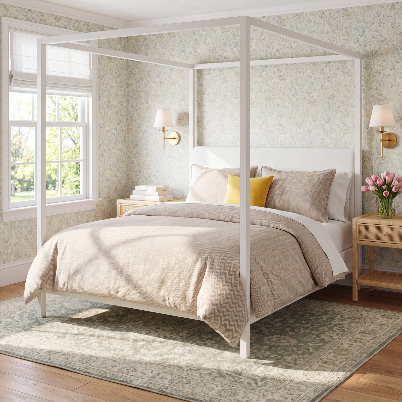 Chenille Herringbone Comforter Set, King Comforter + 2 King Shams, Sand