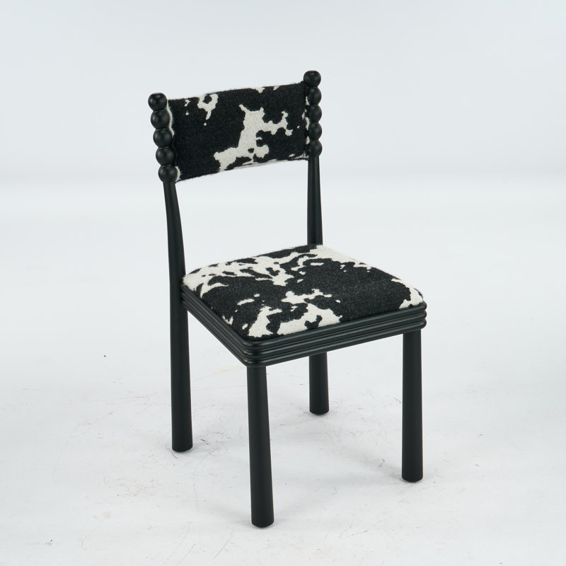 Hulu Chair, Black Cow Print, Black