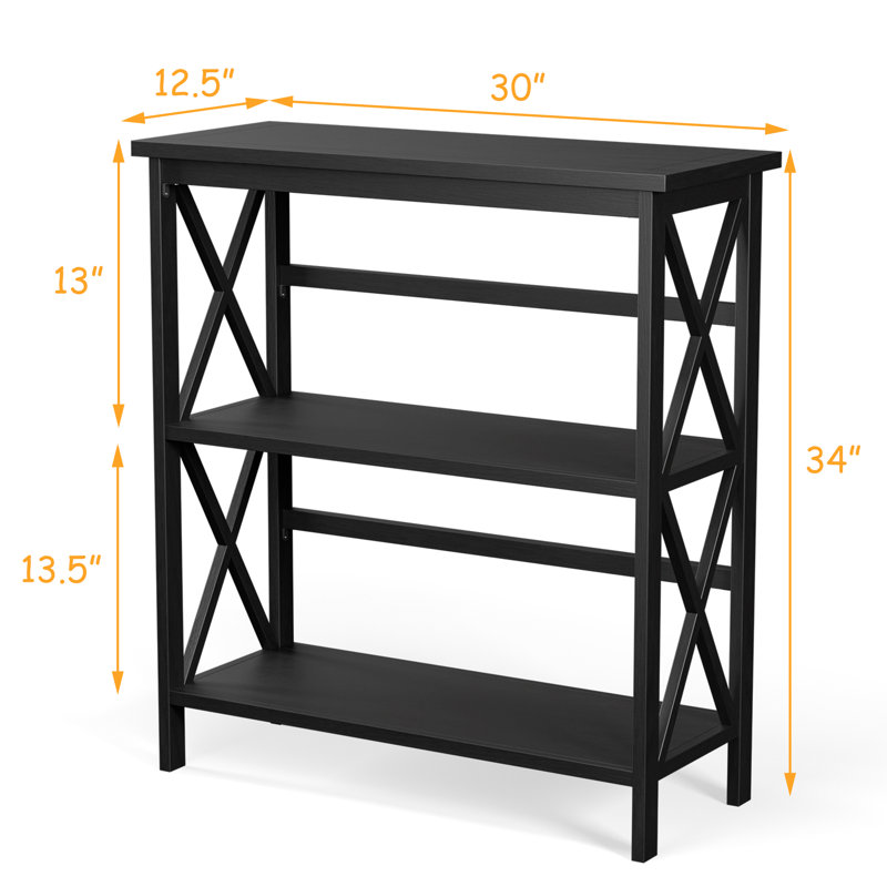 Asbury Etagere Bookcase, Black