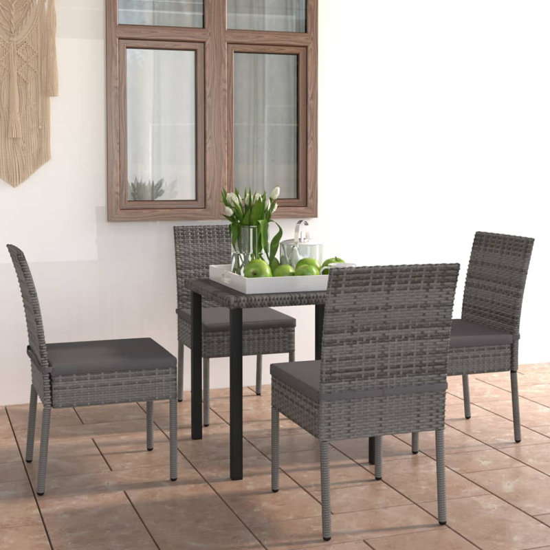 Outdoor Dining Set with Cushions, Grey, Light Grey, Grey