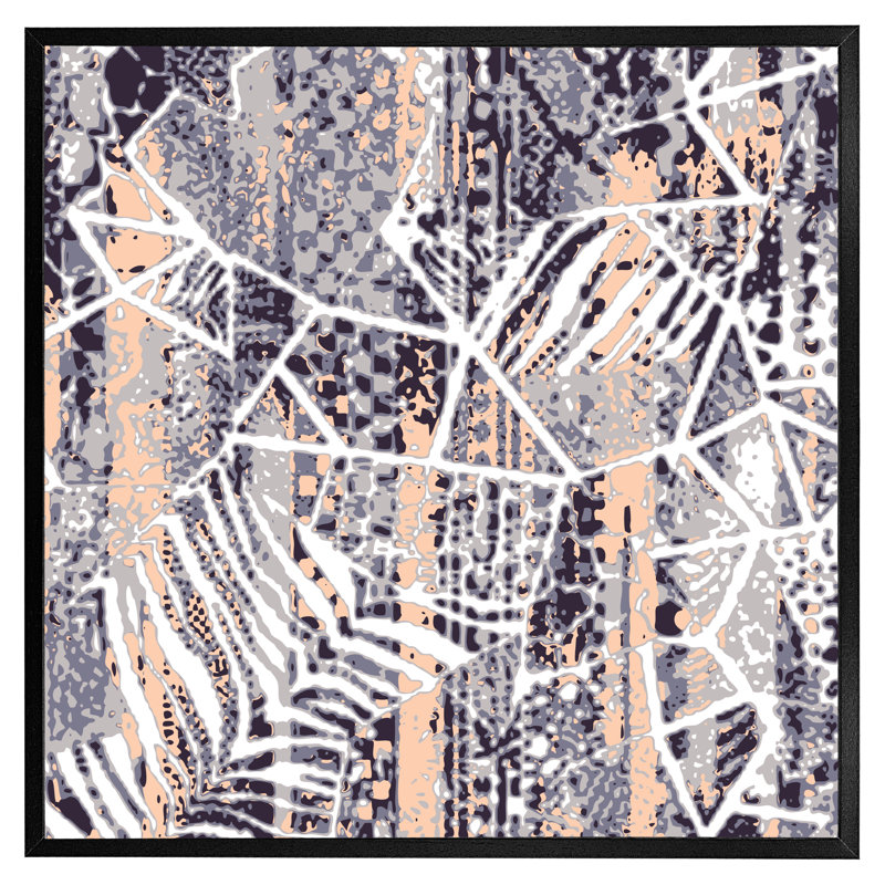 Evins Grunged Print - Single Picture Frame Print, 31cm H x 31cm W x 4cm D, Black Framed