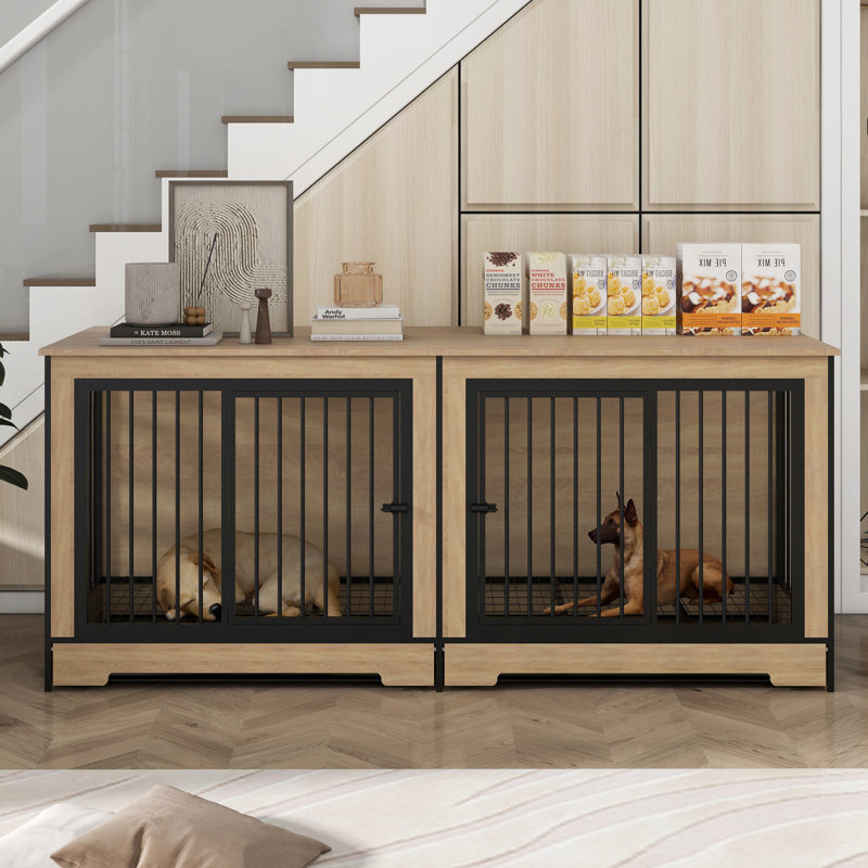 Meuble double XL avec cage pour chien