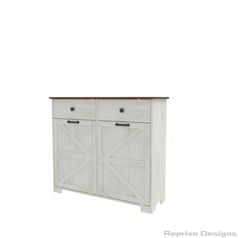 Armoire à déchets à double basculement Farmhouse pour poubelles 20 gallons Farmhouse