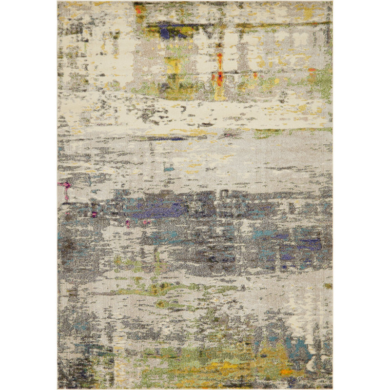 Keimar Washable Abstract Indoor Rug, Rectangle 9' x 12'2"