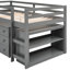Lit mezzanine simple gris avec armoire et bureau portable, robuste et polyvalent-1790438255