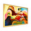 «Red Blue and Yellow Marble Art Universe I», reproduction sur toile-67393075-67393076